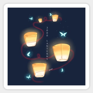 Three thousand lanterns - Qiandeng Temple Sticker